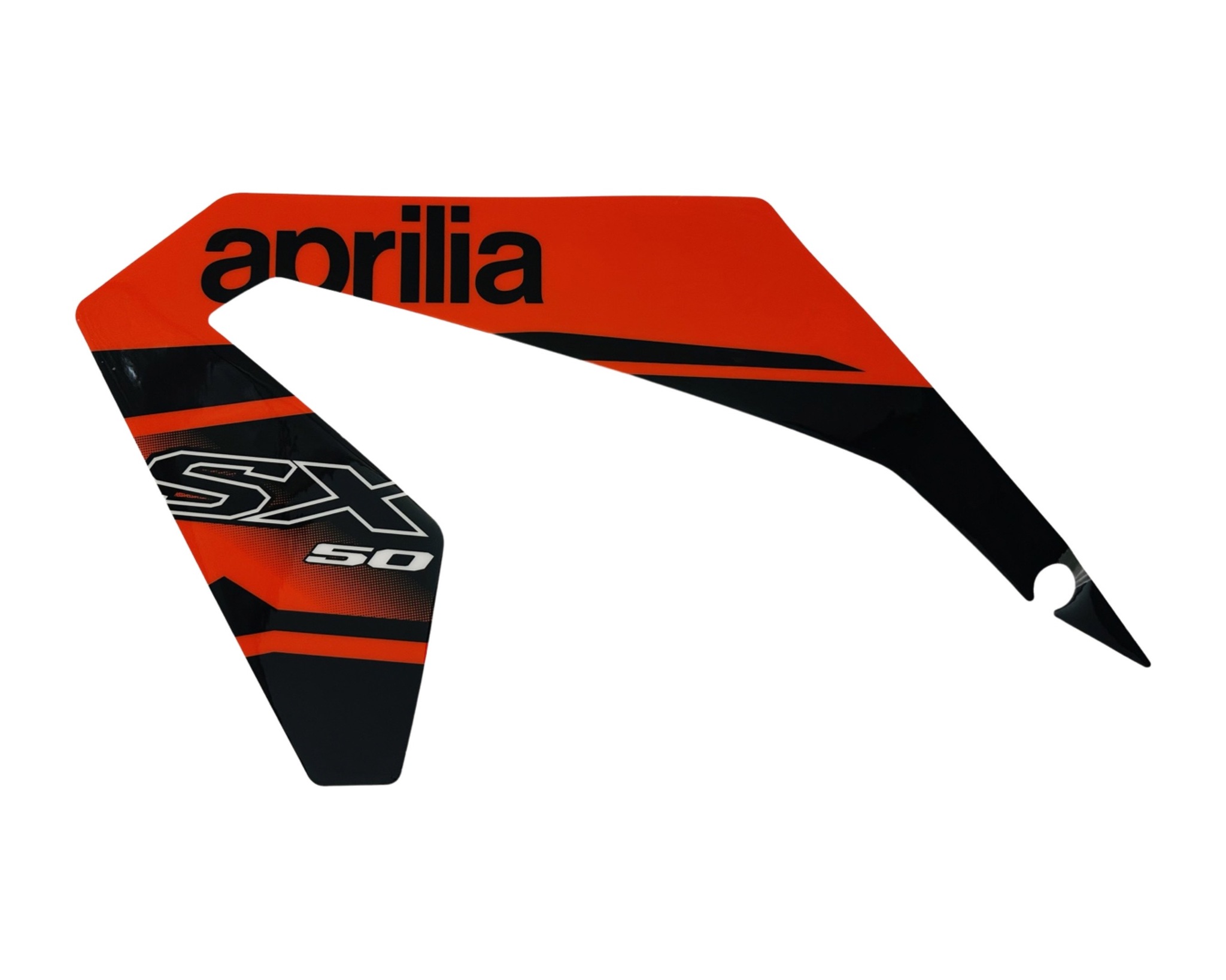 Etukatteen tarra (vasen, puna/musta), Aprilia RX/SX 18-> - Kuva 1