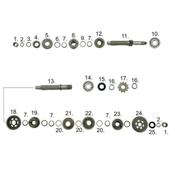 Vaihderatas 4.vaihde (vetoakseli) 27H V2, Minarelli AM6