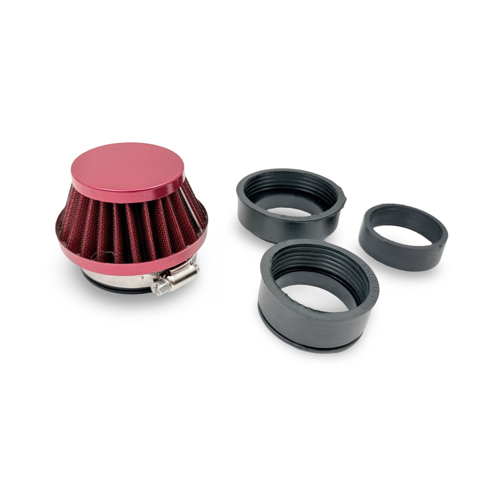 Mini vapaavirtaus ilmansuodatin 42-54mm, punainen - Kuva 2