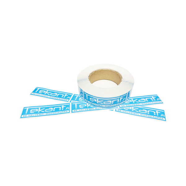 Tekant.fi 1.0 tarra, turkoosi/valko 10cm x 3cm 2024