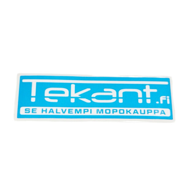 Tekant.fi 1.0 tarra, turkoosi/valko 10cm x 3cm 2024