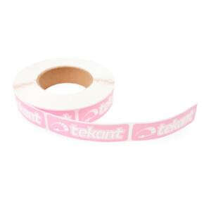Tekant 2.0 tarrarulla, pinkki/valkoinen (500 kpl) 10cm x 3cm - Kuva 1
