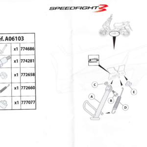 Sivujalka musta, Peugeot Speedfight 3/4 - Kuva 2