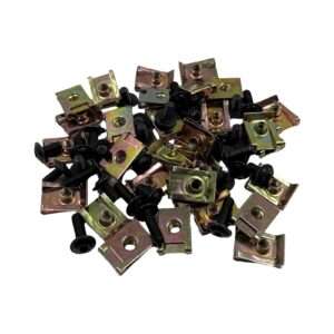Kateruuvisarja laippakanta 20kpl M6x10mm, 10kpl M6x16mm + vastakappale 30kpl, musta