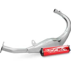 Voca Chromed 50/70cc tehopakoputki + Punainen äänenvaimennin, Minarelli AM6