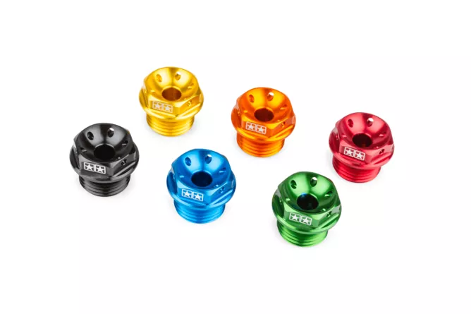 Stage6 öljyntäyttökorkki M16x1.5mm (useita eri värejä), Derbi Senda 06->