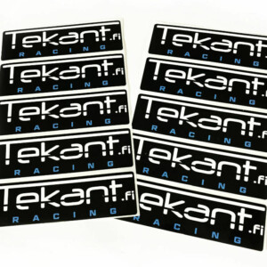 Tekant.fi 1.0 Racing tarrasarja 10kpl, musta/valko/sininen 10cm x 3cm