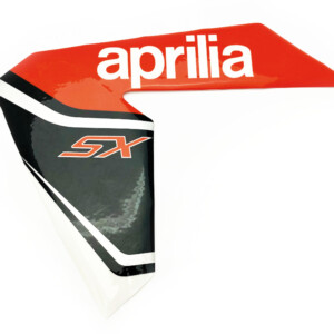 Etukatteen tarra (vasen, puna/musta), Aprilia RX/SX 06-17