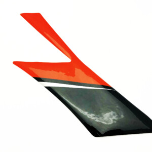 Etukatteen sivutarra (vasen, puna/musta), Aprilia RX/SX 06-17