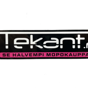 Tekant.fi 1.0 tarra, musta/valko/pinkki 10cm x 3cm