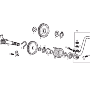 Käynnistysakselin palautinjousen holkki, Derbi Senda