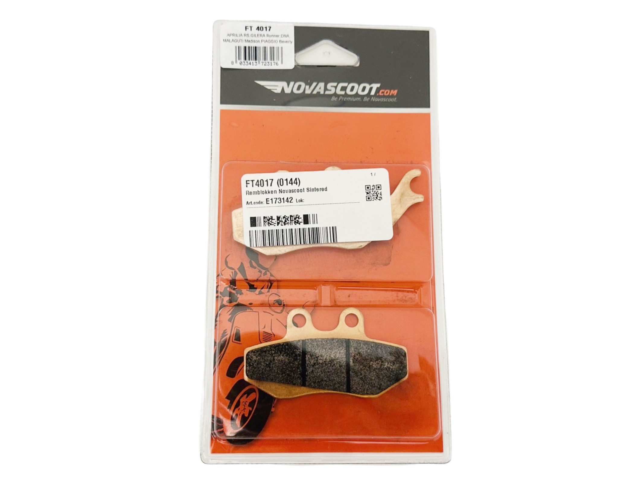 Novascoot etujarrupalat sintered (FT4017) Aprilia/Beta/Derbi/Fantic/HM/Yamaha DT - Kuva 2