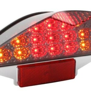 STR8 Black Line tummennettu LED-takavalo, Yamaha Aerox <-12