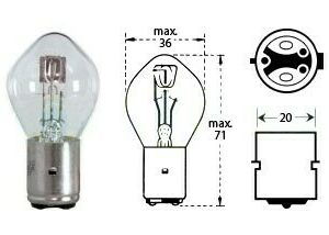 Polttimo 12V 25/25W BA20D