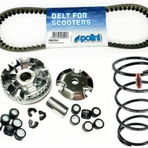Polini Speed Control variaattori ja hihna + Stage6 Medium vastapainejousi, Peugeot skootterit 2T