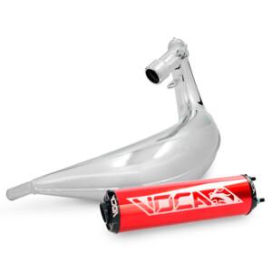 Voca Cross Rookie Chromed 50/70cc tehopakoputki, punainen, Derbi Senda DRD/Aprilia RX/SX 06->/Gilera
