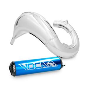 Voca Cross Chromed 50/70cc tehopakoputki + Sininen äänenvaimennin, Rieju MRT <-17