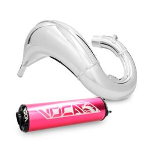 Voca Cross Chromed 50/70cc tehopakoputki + Pinkki äänenvaimennin, Rieju MRT <-17