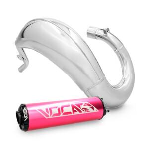 Voca cross chromed 50/70cc tehopakoputki + Pinkki äänenvaimennin, Sherco Enduro / Supermotard 14 ->