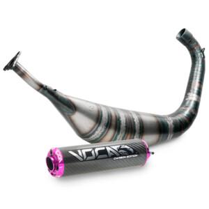 Voca Racing Carbon alakauttainen 70/80cc tehopakoputki, violetti, Minarelli AM6